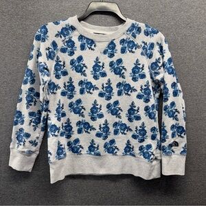 The North Farce Floral Blue and Gray Sweatshirt Size M